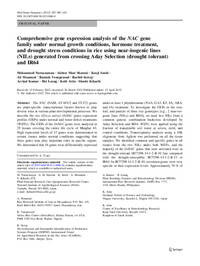 Comprehensive Gene Expression Analysis Of The Nac Gene Family Under Normal Growth Conditions, Hormone Treatment, And Drought Stress Conditions In Rice Using Near-Isogenic Lines (Nils) Generated From Crossing Aday Selection (Drought Tolerant) And Ir64