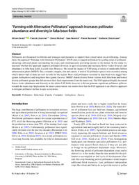 “Farming with Alternative Pollinators” approach increases pollinator abundance and diversity in faba bean fields