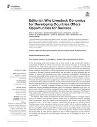 Editorial: Why Livestock Genomics for Developing Countries Offers Opportunities for Success