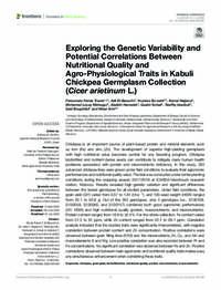 Exploring the Genetic Variability and Potential Correlations Between Nutritional Quality and Agro-Physiological Traits in Kabuli Chickpea Germplasm Collection (Cicer arietinum L.)
