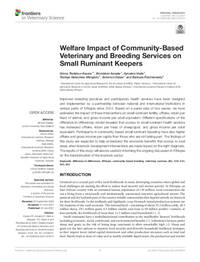 Welfare Impact of Community-Based Veterinary and Breeding Services on Small Ruminant Keepers