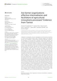 Are farmer organizations effective intermediaries and facilitators of agricultural innovations processes? Evidence from Tunisia