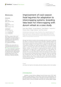 Improvement of cool-season food legumes for adaptation to intercropping systems: breeding faba bean for intercropping with durum wheat as a case study