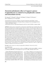 Potential anthelmintic effect of Capparis spinosa (Capparidaceae) as related to its polyphenolic content and antioxidant activity