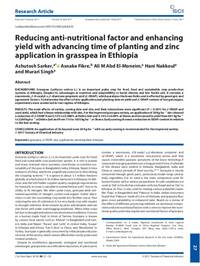 Reducing anti-nutritional factor and enhancing yield with advancing time of  planting and zinc application in grasspea in Ethiopia 