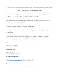 Sensitivity of vegetation indices and gross primary production of tallgrass prairie to severe drought