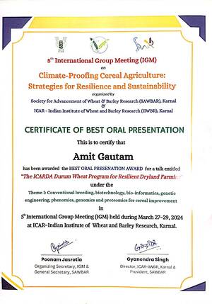 Certificate IGM Award