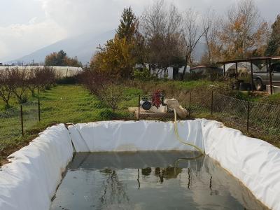 Water reservoir for drip-irrigated orchards in Qabb Elias