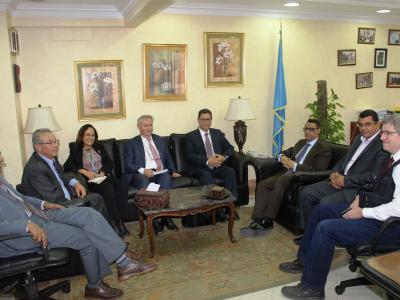 FAO Assistant Director General and Near East-North Africa Regional Representative, Abdessalam Ould Ahmed chats with ICARDA Director General, Aly Abousabaa