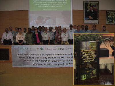 Editors of the book along with the workshop participants; a copy of the book (inset)