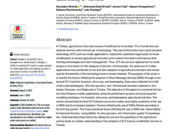 A contextual ICT model to explain adoption of mobile applications in developing countries: A case study of Tunisia