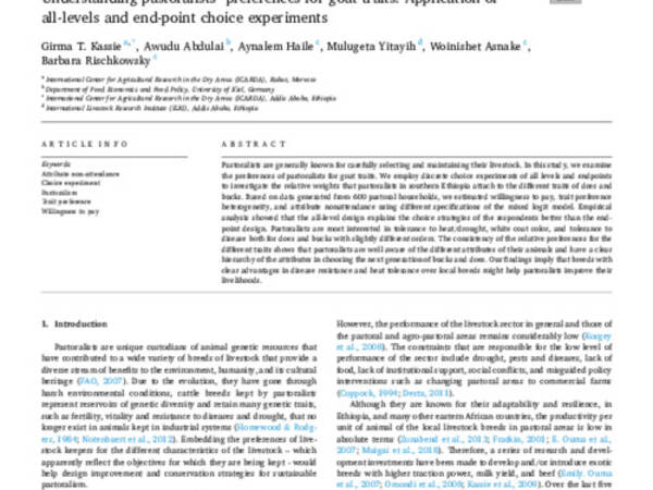 Understanding pastoralists’ preferences for goat traits: Application of all-levels and end-point choice experiments