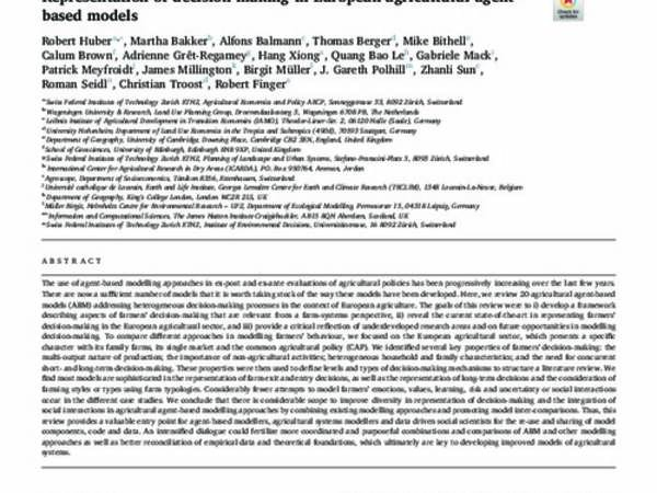 Representation of decision-making in European agricultural agent-based models