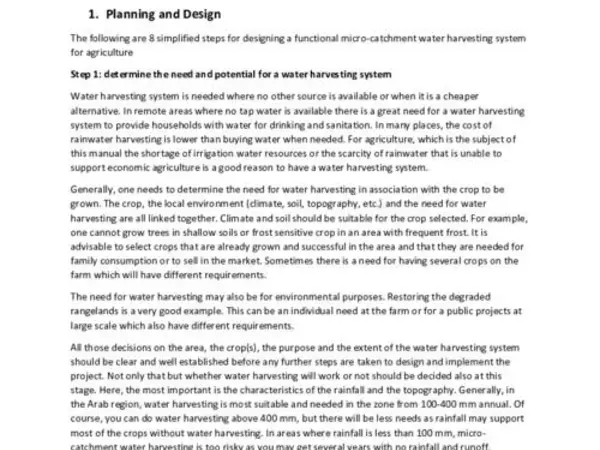Planning and design of micro-catchment systems