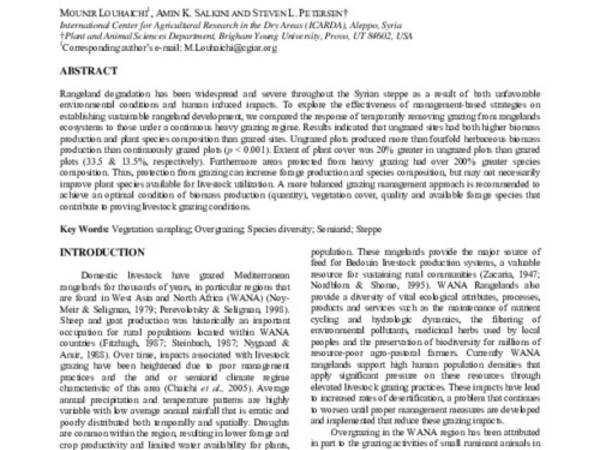 Effect of Small Ruminant Grazing on the Plant Community Characteristics of Semiarid Mediterranean Ecosystems