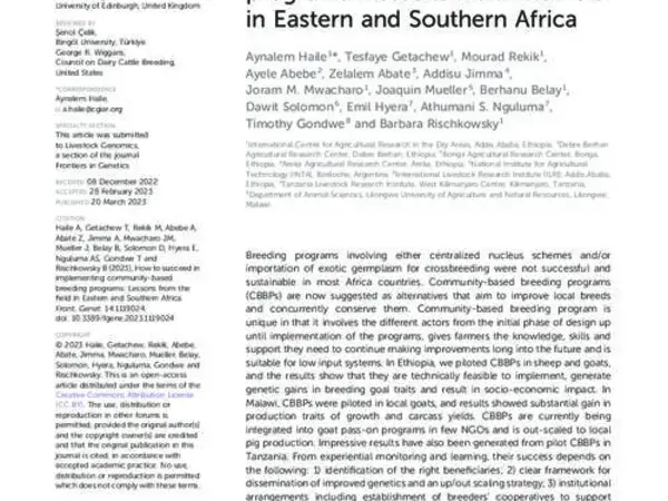 How to succeed in implementing community-based breeding programs: Lessons from the field in Eastern and Southern Africa