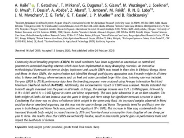 Community-based sheep breeding programs generated substantial genetic gains and socioeconomic benefits