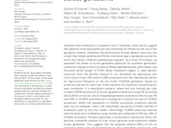 Genomic predictions to leverage phenotypic data across genebanks