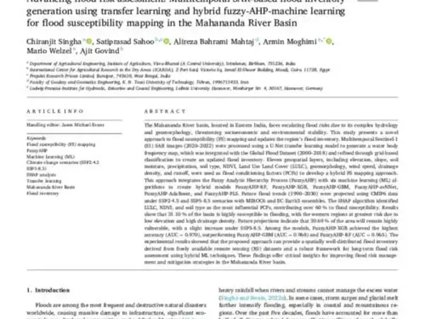 Advancing flood risk assessment: Multitemporal SAR-based flood inventory generation using transfer learning and hybrid fuzzy-AHP-machine learning for flood susceptibility mapping in the Mahananda River Basin