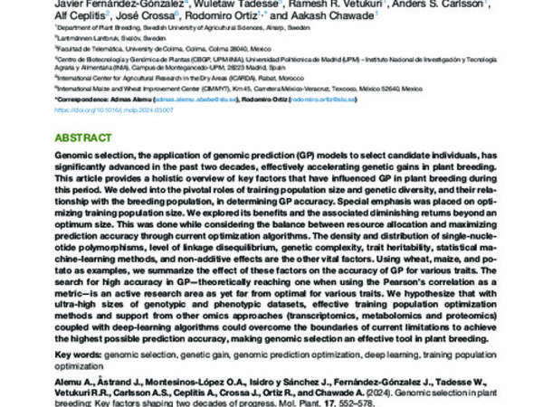 Genomic selection in plant breeding: Key factors shaping two decades of progress