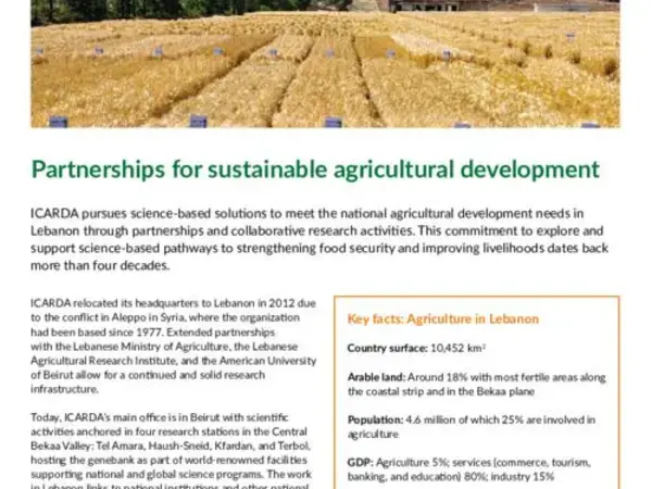 ICARDA in Lebanon: Partnerships for sustainable agricultural development