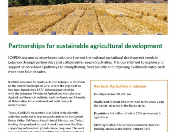 ICARDA in Lebanon: Partnerships for sustainable agricultural development