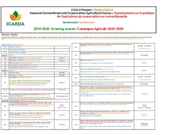 Algeria CLCA Data Collection Tool