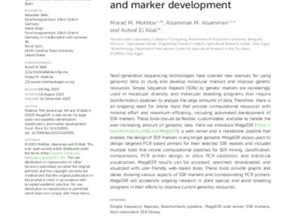 MegaSSR: a web server for large scale microsatellite identification, classification, and marker development