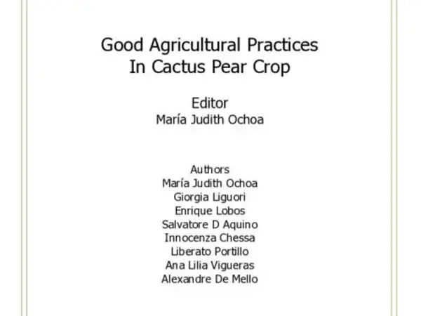 Good Agricultural Practices in Cactus Pear Crop