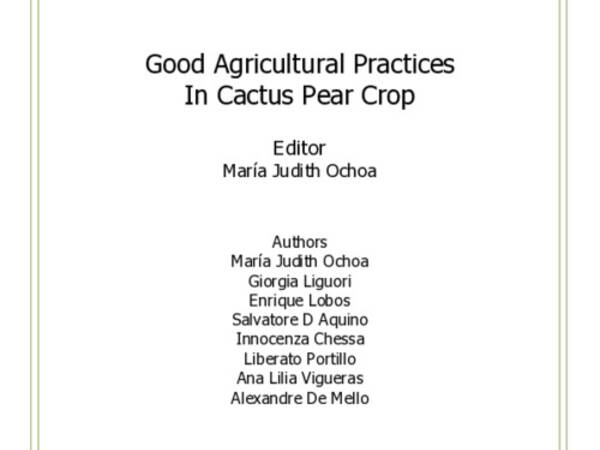 Good Agricultural Practices in Cactus Pear Crop