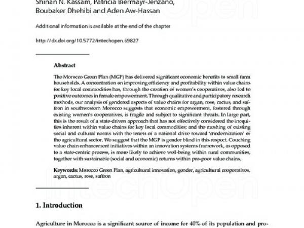 Gendered Dimensions of Key Value Chains in Southwestern Morocco