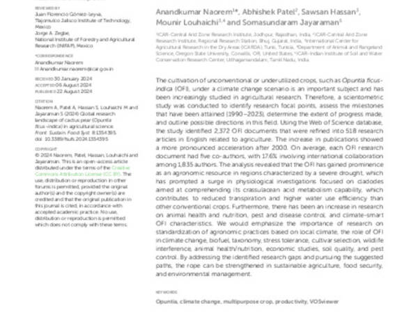 Global research landscape of cactus pear (Opuntia ficus-indica) in agricultural science