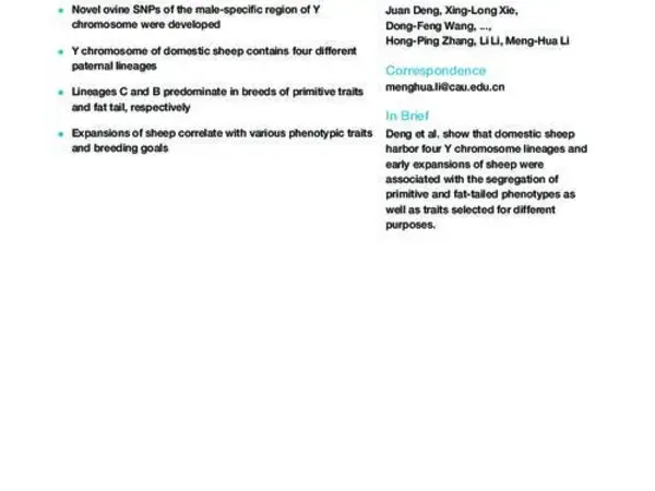 Paternal Origins and Migratory Episodes of Domestic Sheep