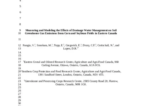 Measuring and modeling the effects of drainage water management on soil greenhouse gas fluxes from corn and soybean fields