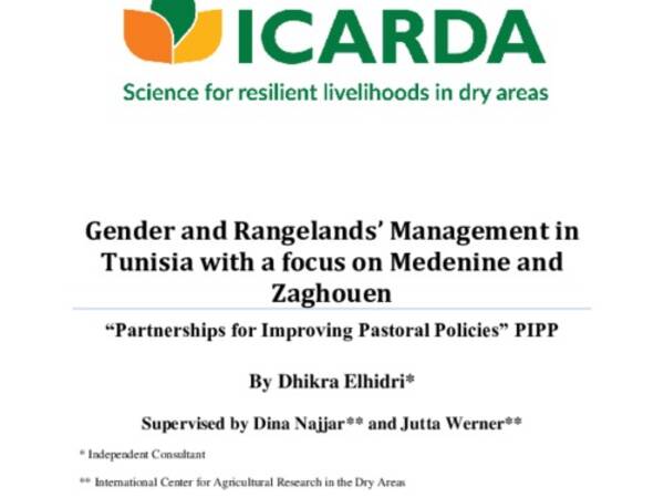 Gender and Rangelands’ Management in Tunisia with a focus on Medenine and Zaghouen “Partnerships for Improving Pastoral Policies” PIPP 