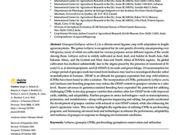 Wild Lathyrus—A Treasure of Novel Diversity