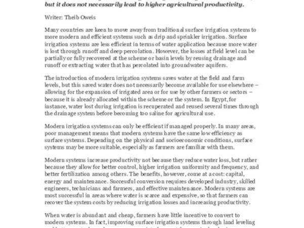 The Fallacy of Irrigation Modernization