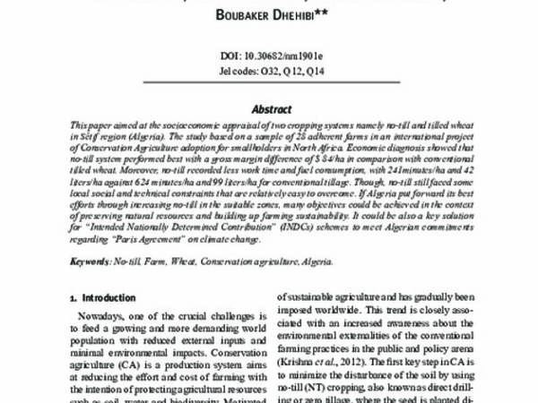 Socioeconomic assessment of no-till in wheat cropping system: a case study in Algeria