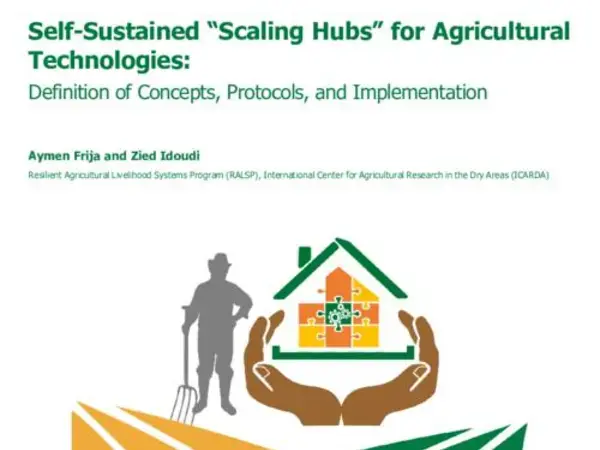 Self-Sustained “Scaling Hubs” for Agricultural Technologies: Definition of Concepts, Protocols, and Implementation