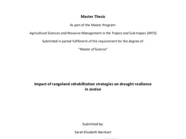 Impact of rangeland rehabilitation strategies on drought resilience in Jordan