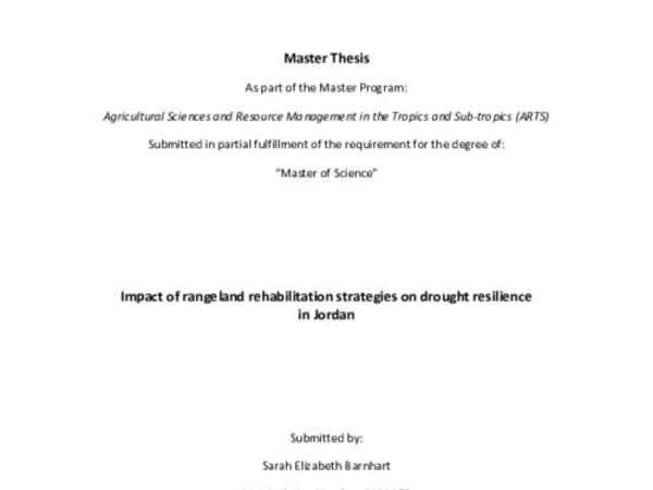 Impact of rangeland rehabilitation strategies on drought resilience in Jordan