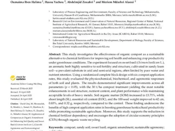Application of Compost as an Organic Amendment for Enhancing Soil Quality and Sweet Basil (Ocimum basilicum L.) Growth: Agronomic and Ecotoxicological Evaluation