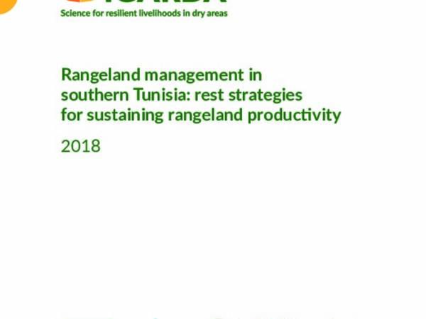 Rangeland management in southern Tunisia: Rest strategies for sustaining rangeland productivity