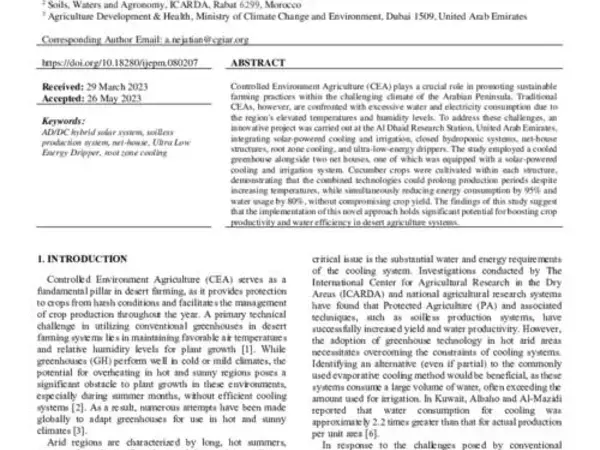 Enhancing Controlled Environment Agriculture in Desert Ecosystems with AC/DC Hybrid Solar Technology