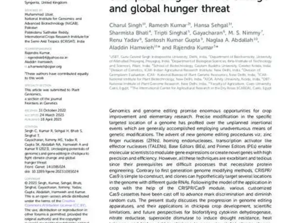 Unclasping potentials of genomics and gene editing in chickpea to fight climate change and global hunger threat