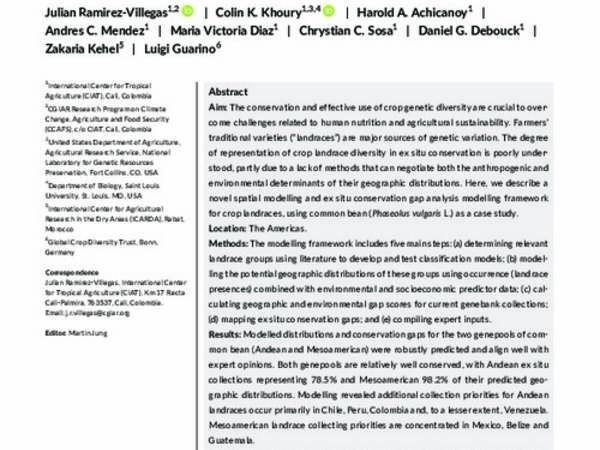 A gap analysis modelling framework to prioritize collecting for ex situ conservation of crop landraces