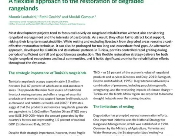 A flexible approach to the restoration of degraded rangelands