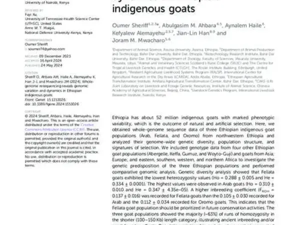 Whole-genome resequencing reveals genomic variation and dynamics in Ethiopian indigenous goats