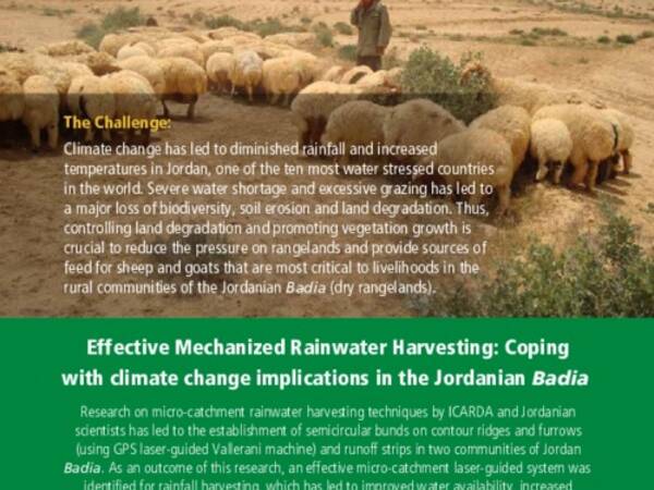 Effective Mechanized Rainwater Harvesting: Coping with climate change implications in the Jordanian Badia