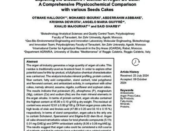 Exploring the Bioactive Potential of Argan Oil Cake: A Comprehensive Physicochemical Comparison with various Seeds Cakes